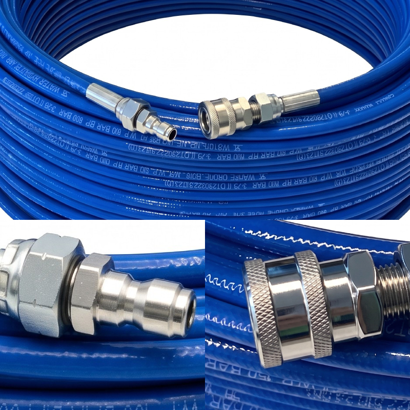WasherDrone SkyHose 8 5/16 in aramid reinforced high pressure drone hose coil